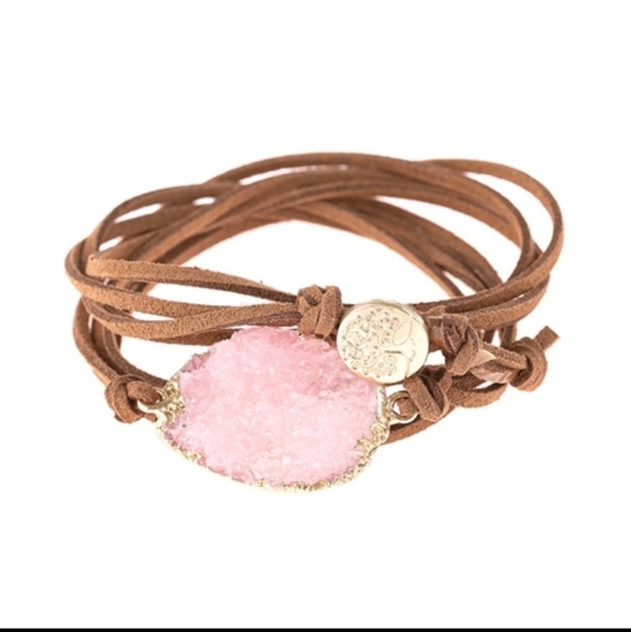 Jewelry - New Druzy Stone Leather Wrap